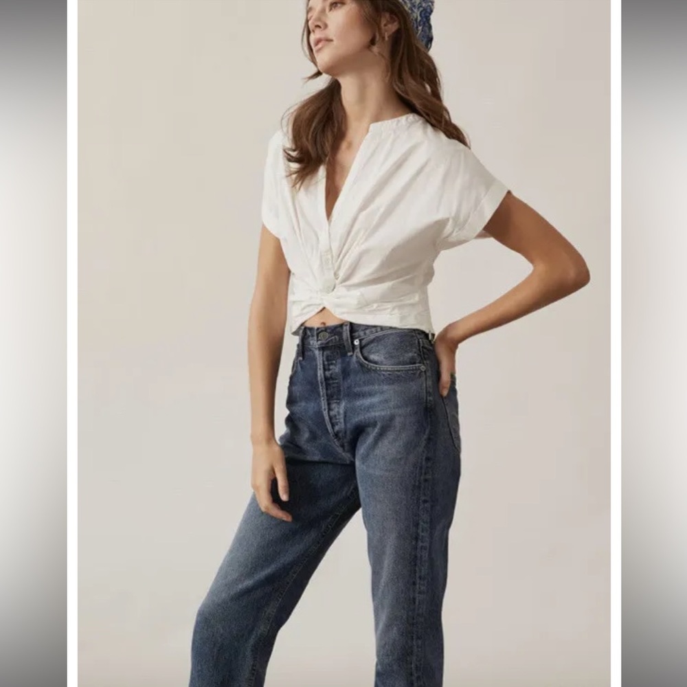 Anthropologie SUNDAY IN BROOKLYN Twist Front Blouse XS